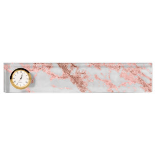 Porte-nom Pour Bureau Image rose de texture de marbre de parties