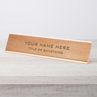 Porte-nom Pour Bureau Impression de bois