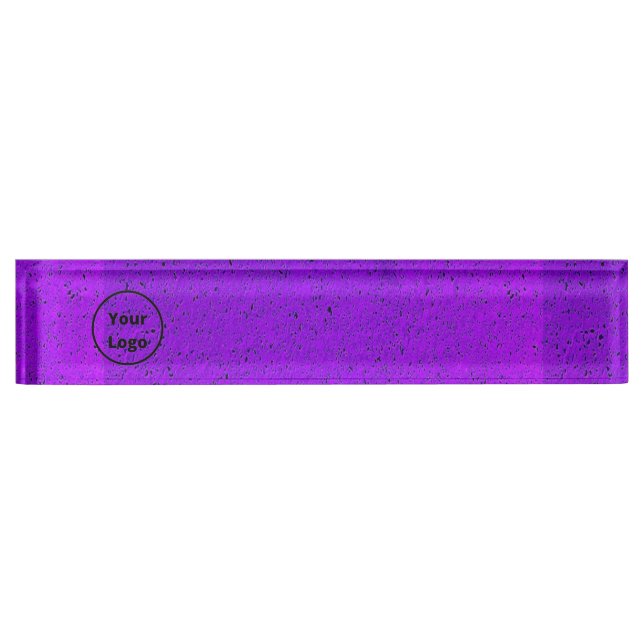 Porte-nom Pour Bureau Impression de surface rugueuse violette (Devant)