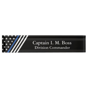 Porte-nom Pour Bureau Indicateur de ligne bleue mince