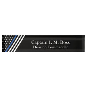 Porte-nom Pour Bureau Indicateur de ligne bleue mince