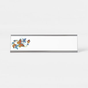 Porte-nom Pour Bureau Infinité de papillons monarques