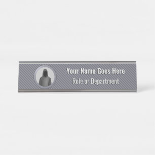 Porte-nom Pour Bureau InfoSec Team - Silver Theme Hacker dans le logo Sw