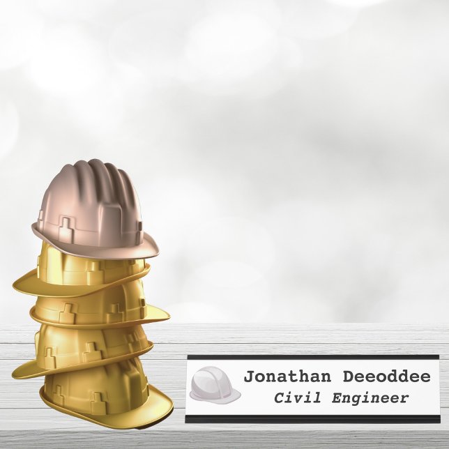 Porte-nom Pour Bureau Ingénieur civil White (Créateur téléchargé)