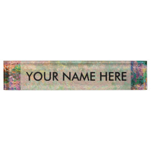 Porte-nom Pour Bureau Iris Jardin Monet Giverny fleurs