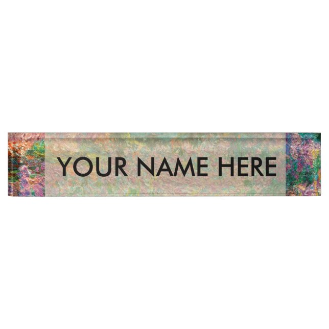 Porte-nom Pour Bureau Iris Jardin Monet Giverny fleurs (Devant)