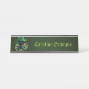 Porte-nom Pour Bureau Irish Elegance, le cygne noir de St Patrick