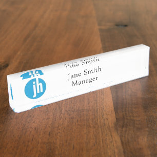 Porte-nom Pour Bureau Jackson Hewitt Blue Editable