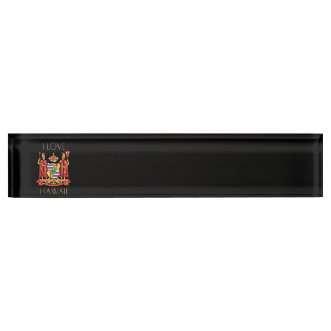 Porte-nom Pour Bureau J'aime Hawaii (Devant)