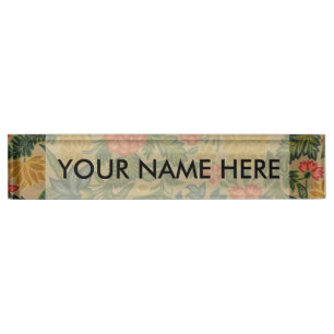 Porte-nom Pour Bureau Jardin Floral Designer vintage