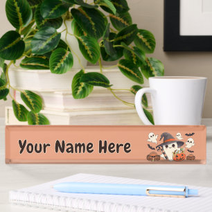 Porte-nom Pour Bureau Joli fantôme de Halloween de style Kawaii