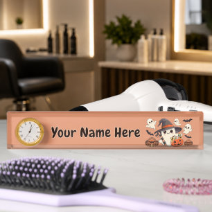 Porte-nom Pour Bureau Joli fantôme d'Halloween de style Kawaii