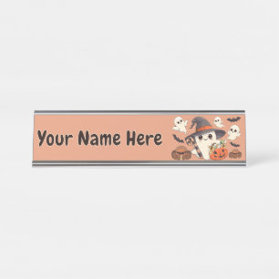 Porte-nom Pour Bureau Joli fantôme d'Halloween de style Kawaii