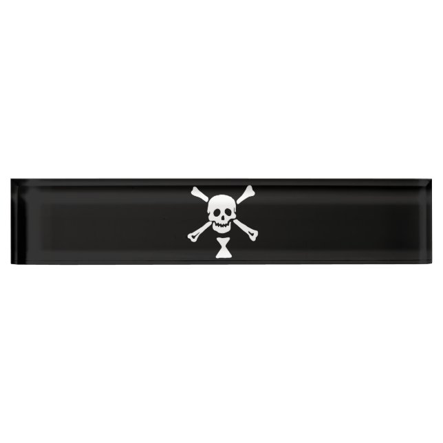 Porte-nom Pour Bureau Jolly roger Drapeau Emanuel Wynne Pirate (Devant)
