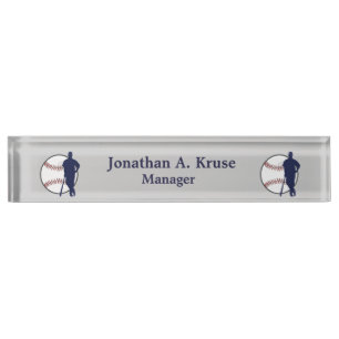 Porte-nom Pour Bureau Joueur de baseball