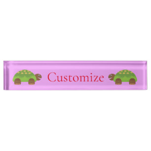 Porte-nom Pour Bureau Joyeuse tortue souriante Thunder_Cove