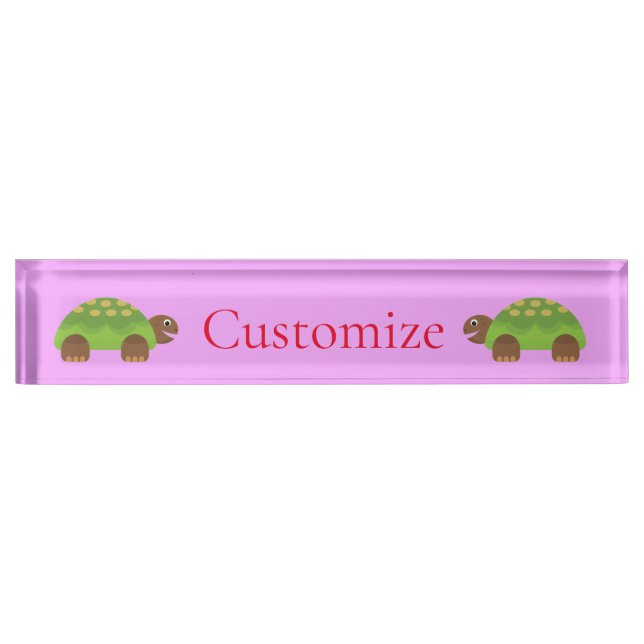 Porte-nom Pour Bureau Joyeuse tortue souriante Thunder_Cove (Devant)