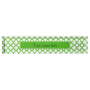 Porte-nom Pour Bureau Kelly Green Quatrefoil Motif