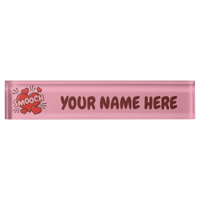 Porte-nom Pour Bureau Kissing Comic Sound Effect (Devant)