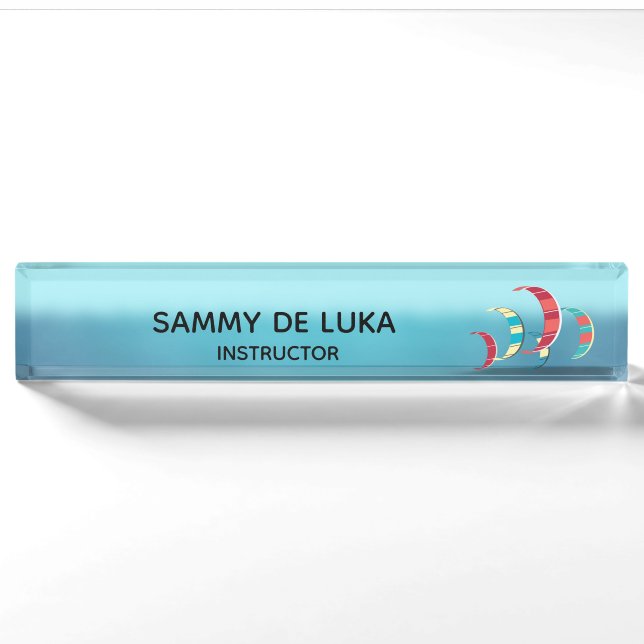 Porte-nom Pour Bureau Kite Surf (Devant)