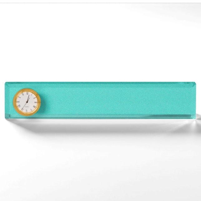 Porte-nom Pour Bureau La poussière d'étoile de turquoise (Devant)