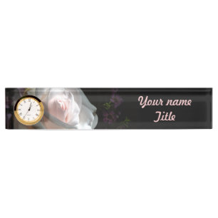 Porte-nom Pour Bureau La Rose Blanche