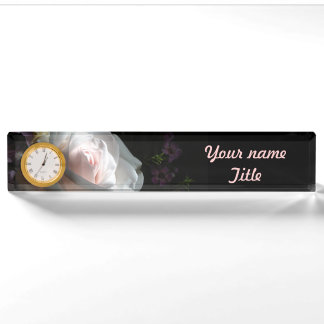 Porte-nom Pour Bureau La Rose Blanche