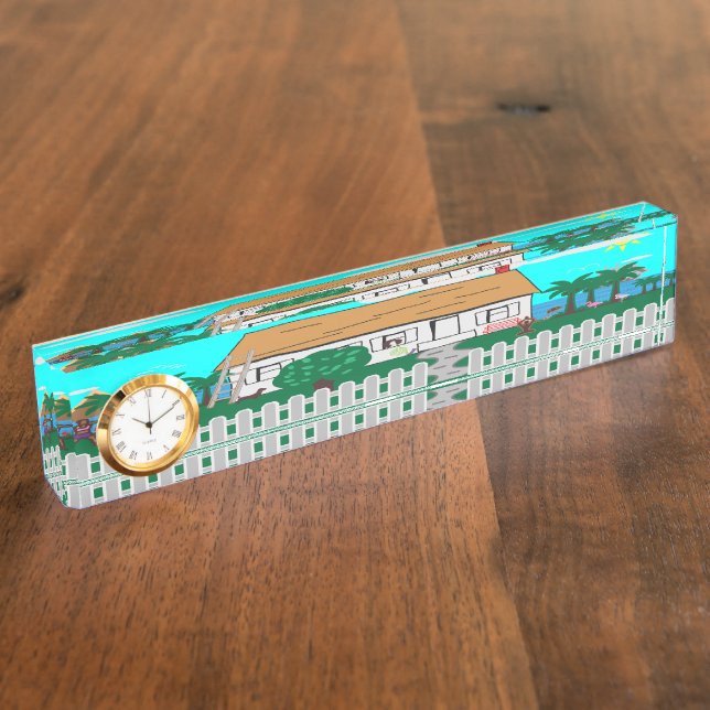 Porte-nom Pour Bureau La vie à la plage (Taille)