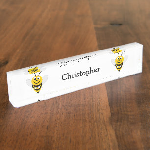 Porte-nom Pour Bureau L'abeille ajoutent juste le nom
