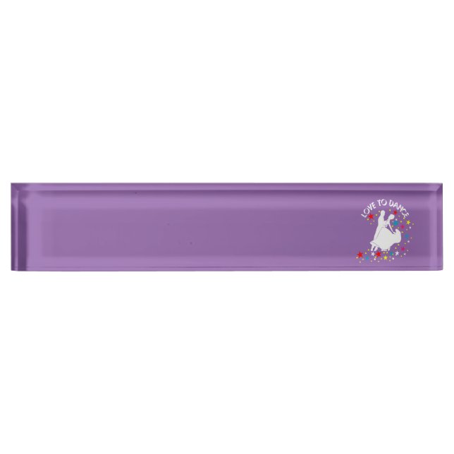 Porte-nom Pour Bureau L'amour pour la danse (Devant)