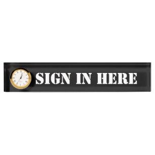 Porte-nom Pour Bureau Le bureau "signent dedans ici" le plat de bureau