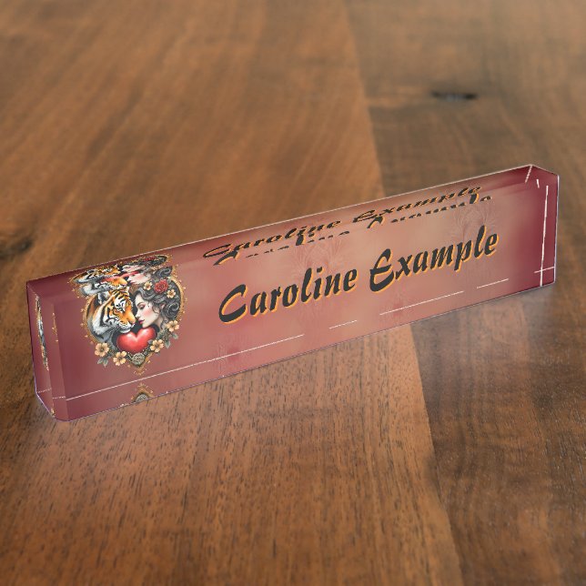 Porte-nom Pour Bureau Le coeur du désert caché, (Taille)