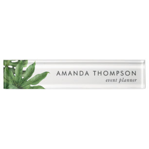 Porte-nom Pour Bureau Le feuillage vert tropical