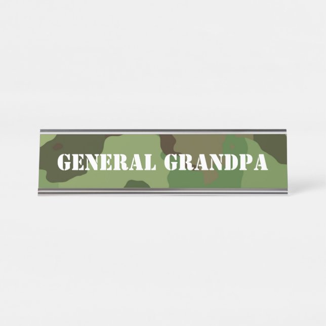 Porte-nom Pour Bureau Le Général fait sur commande drôle Grandpa de (Devant)