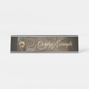 Porte-nom Pour Bureau Le mystérieux mouvement steampunk.
