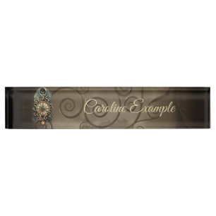 Porte-nom Pour Bureau Le mystérieux mouvement steampunk