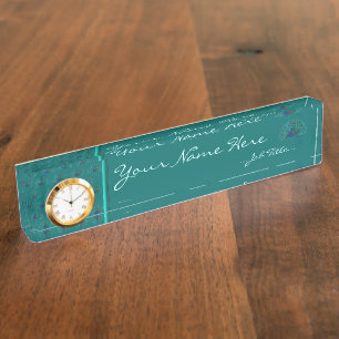Porte-nom Pour Bureau Le paon