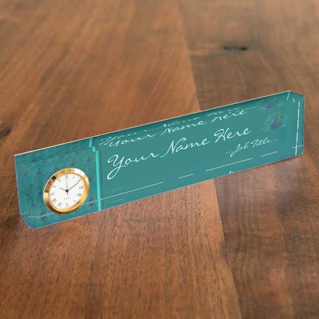 Porte-nom Pour Bureau Le paon (Taille)