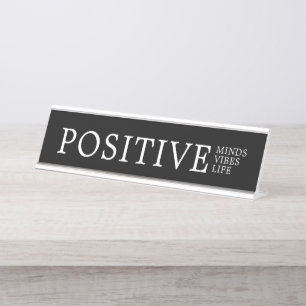 Porte-nom Pour Bureau Le positif noir et blanc moderne s'occupe de la