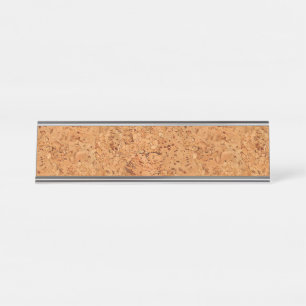 Porte-nom Pour Bureau Le regard du grain en bois de noeud de liège de