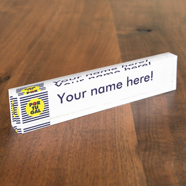 Porte-nom Pour Bureau Le soleil portugais (Taille)