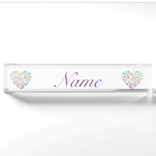 Porte-nom Pour Bureau Le Yoga Poses Coeur Thunder_Cove