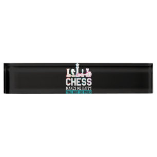 Porte-nom Pour Bureau Les échecs me rendent heureux Humour drôle Cadeau