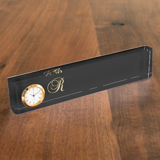 Porte-nom Pour Bureau LETTRE MONOGRAM R Nom Destinée du coeur Destinée d (Taille)