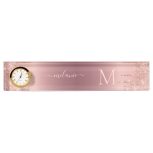 Porte-nom Pour Bureau Lettre personnalisée rose Gold Nom Bureau Nom Plaq