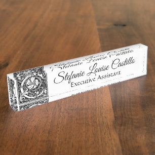 Porte-nom Pour Bureau Lettre vintage "C"