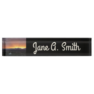 Porte-nom Pour Bureau Lever de soleil sur le paysage de St. George Utah