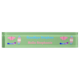 Porte-nom Pour Bureau LGBTQIA Transgenre Fierté Caterpillar to Butfly