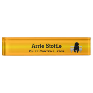 Porte-nom Pour Bureau Ligne Bleue Mince - Contemplateur