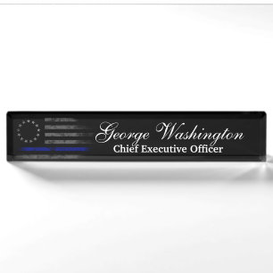 Porte-nom Pour Bureau Ligne bleue Vintage Betsy Ross Drapeau américain